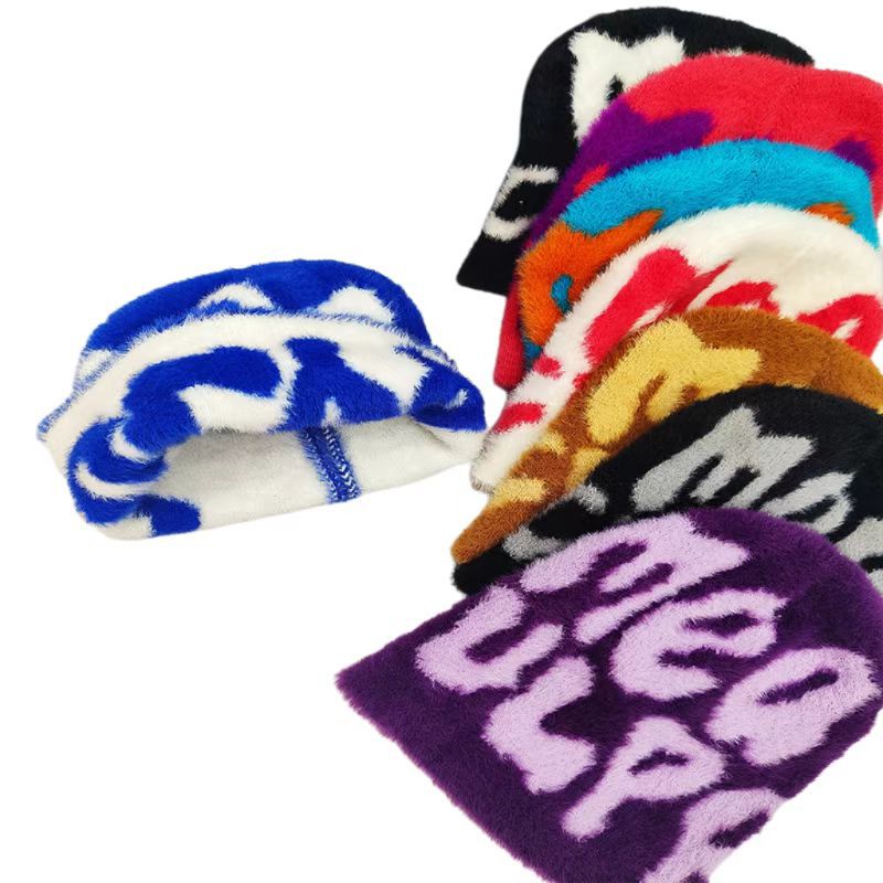 Ember Knit Letter-Print Jacquard Beanie
