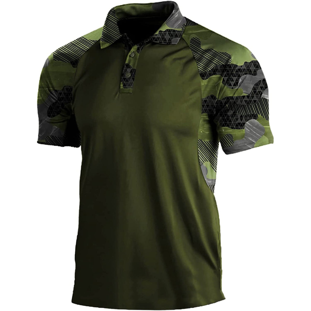 Metro Men's Short-Sleeve Zip Lapel Polo Shirt