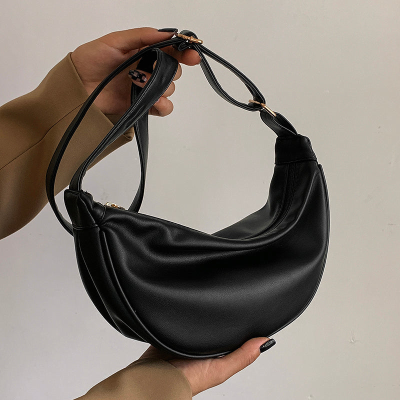 Half-moon crossbody bag in black
