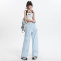 Rover Wide-Leg Straight Drawstring Cargo Pants
