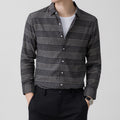 Metro Men's Linen Long-Sleeve Striped Shirt