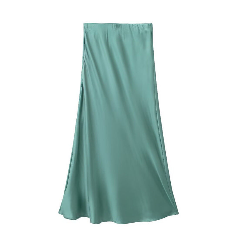 Sway Satin Silky Slim Midi Skirt