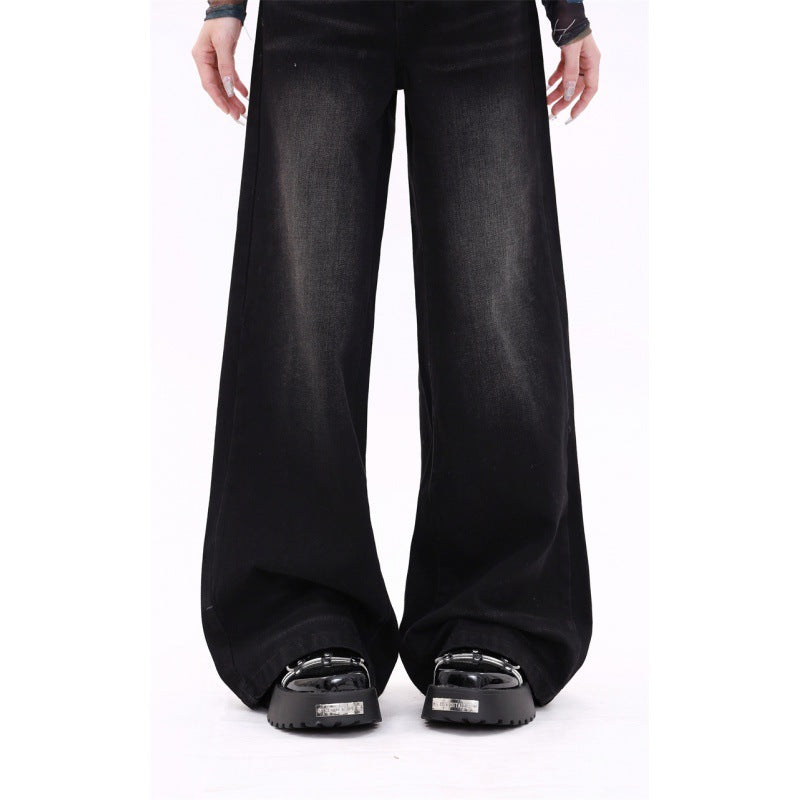 Indigo Washed Retro Straight Jeans