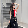 Hearth Knit Slim Contrast Vest