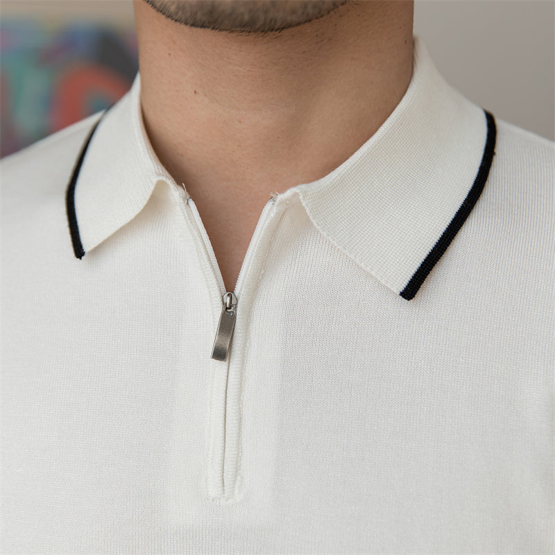 Metro Men's Knit Slim Retro Polo Shirt