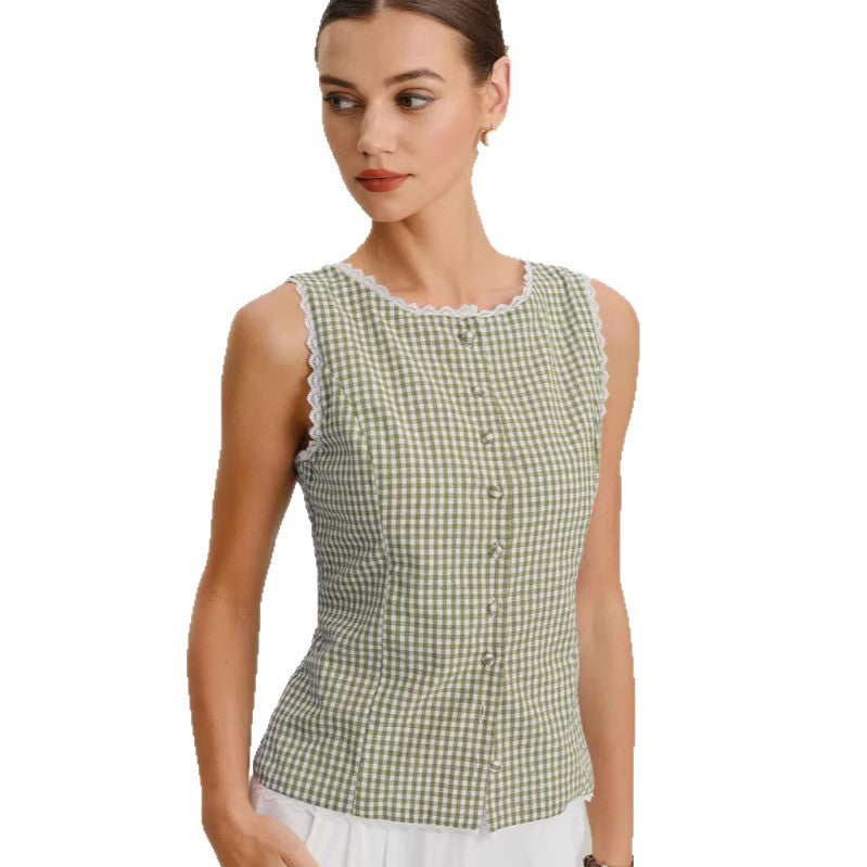 Aurelia Plaid Retro Blouse