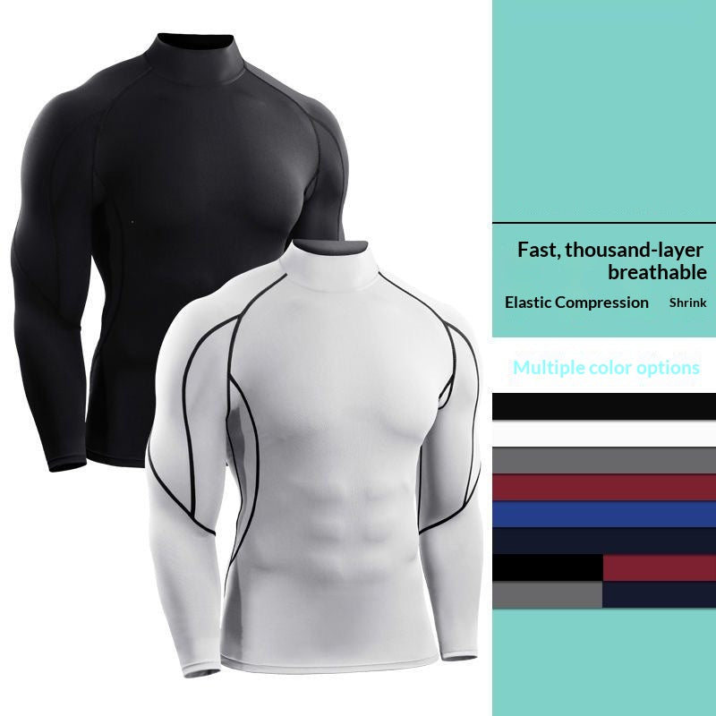 Velocity Men's Quick-Dry Long-Sleeve Turtleneck Top