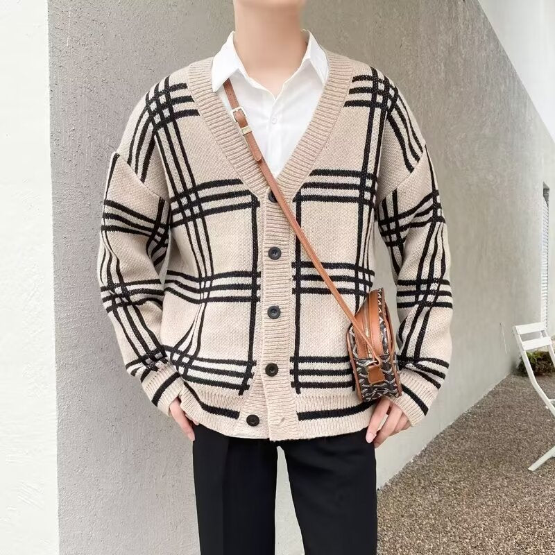 Atlas Men's Striped Retro Cardigan