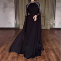 Nova Long-Sleeve Rhinestone Maxi Dress