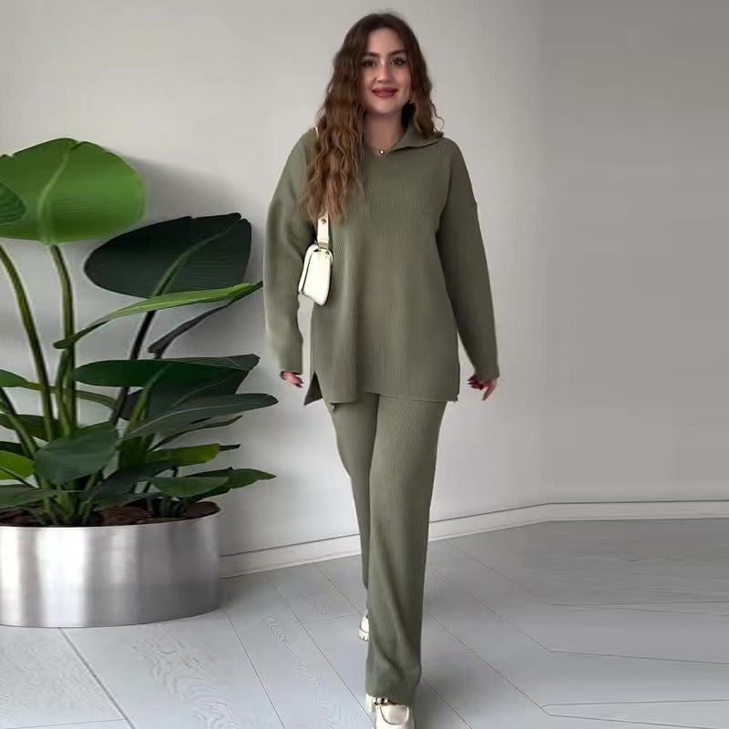 Sera Knit Relaxed Solid Two-Piece Set