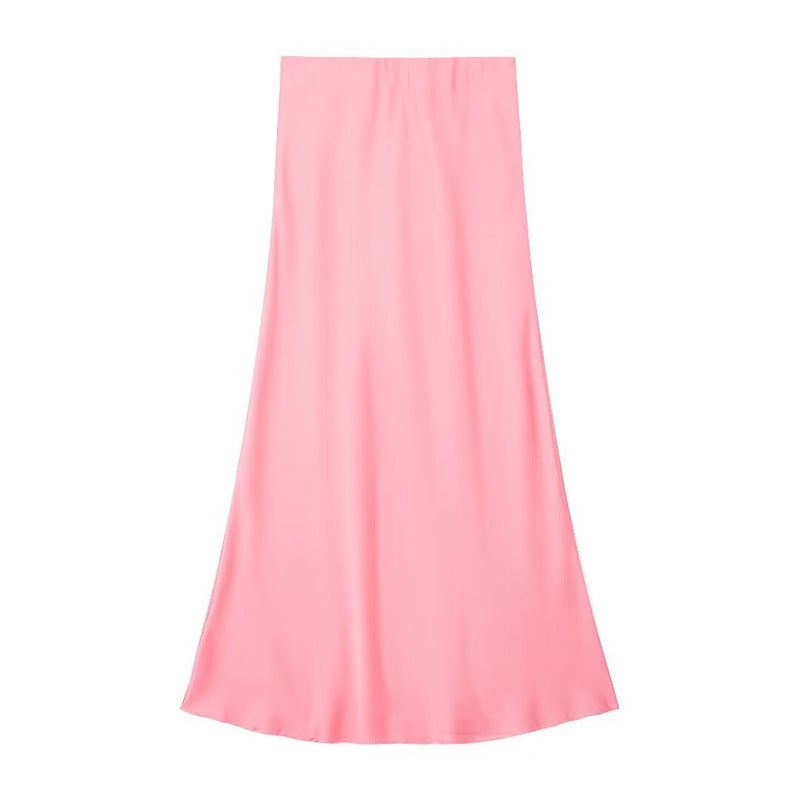 Sway Satin Silky Slim Midi Skirt