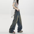 Indigo Striped Straight Jeans