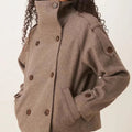 Lumen Short Stand-Collar Trench Coat