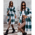 Lumen Mid-Length Plaid Printed Wool Coat