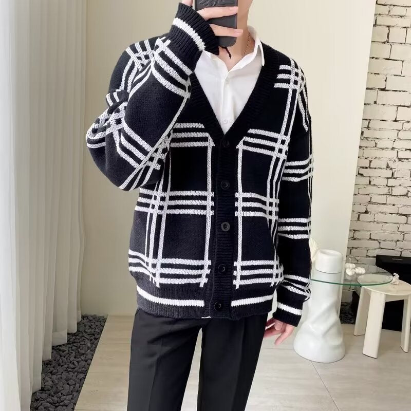 Atlas Men's Striped Retro Cardigan