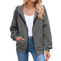 Hearth Waffle Hooded Zip-Up Cardigan