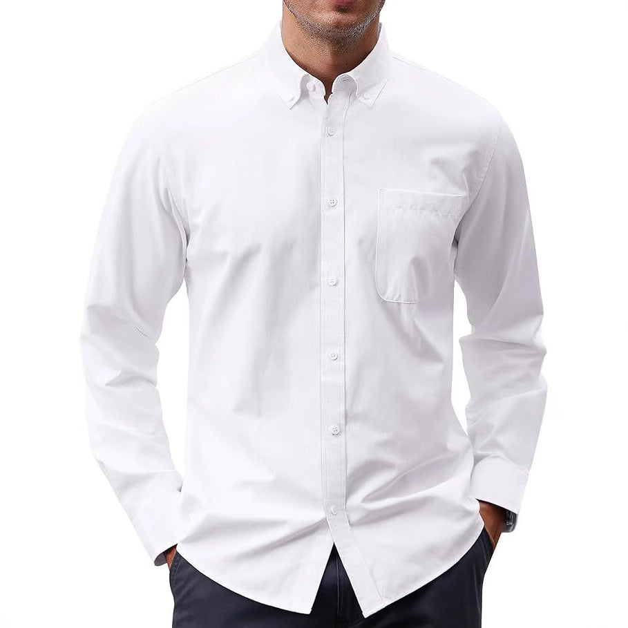 Metro Men's Long-Sleeve Button Solid Shirt