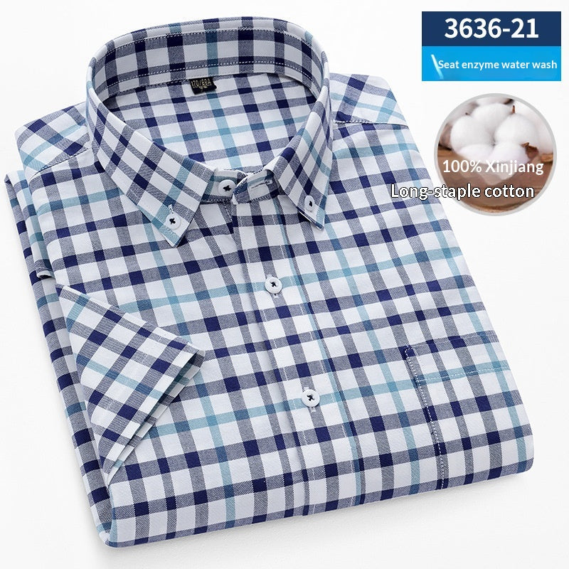 Metro Men's Cotton Short-Sleeve Oxford Shirt