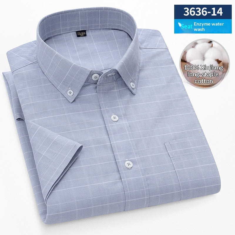 Metro Men's Cotton Short-Sleeve Oxford Shirt