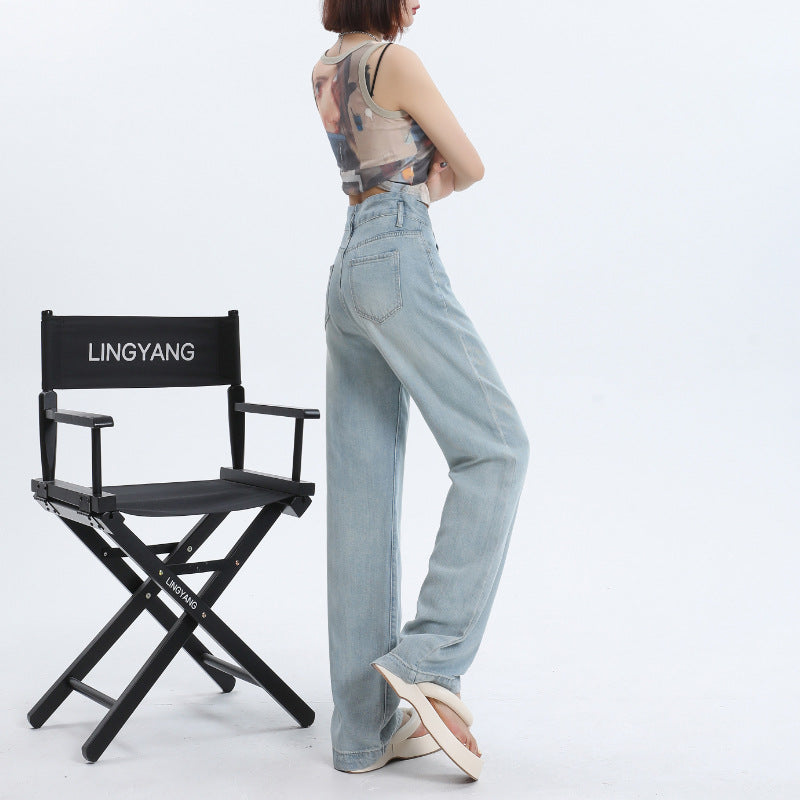 Indigo Quill Wide-Leg Jeans