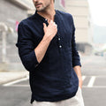 Metro Men's Linen Button Vintage Shirt