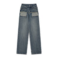 Indigo Distressed Retro Straight Jeans