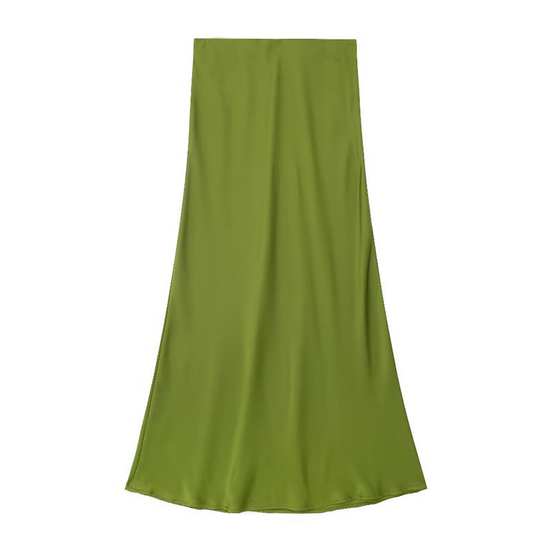Sway Satin Silky Slim Midi Skirt