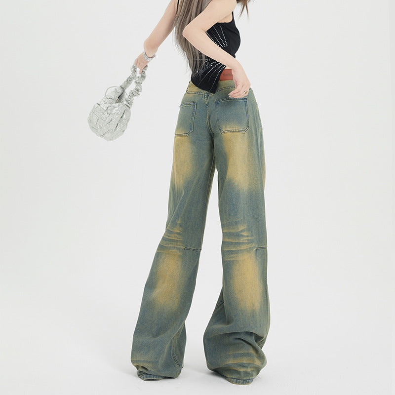 Indigo Washed Vintage Straight Jeans