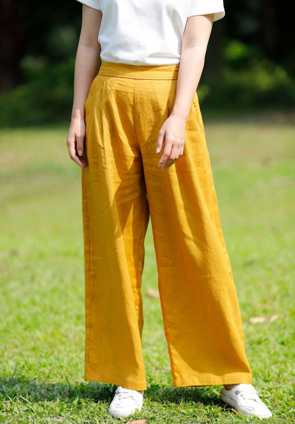 Flow Linen Slim Wide-Leg Trousers