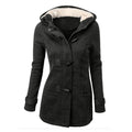 Lumen Wool Hooded Button Coat