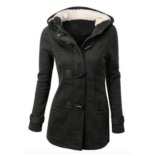 Lumen Wool Hooded Button Coat