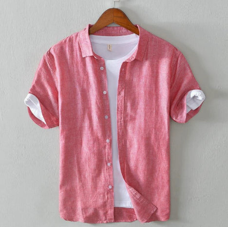 Metro Arden Men's Short-Sleeve Linen Shirt