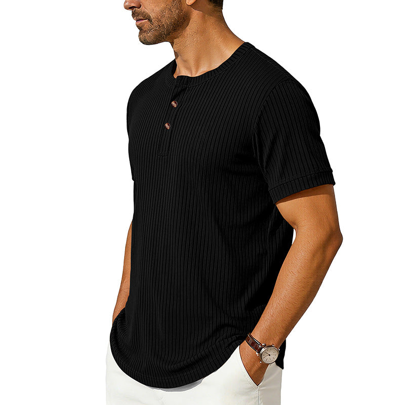 Metro Men's Ribbed Henley Shirt