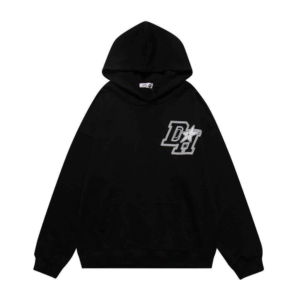 District Men's Letter-Print Hoodie with Fleece Option
