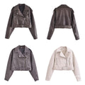 Halo Leather Washed Biker Jacket