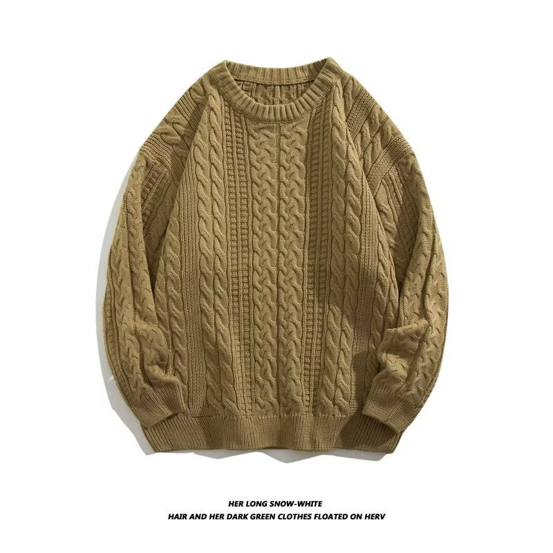Atlas Men's Cable-Knit Retro Turtleneck Sweater