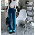 Indigo Wide-Leg Contrast Jeans