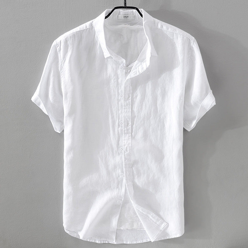 Metro Men's Short-Sleeve Breathable Linen Shirt