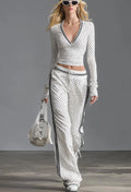 District Men's V-Neck Polka-Dot Tracksuit