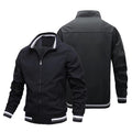 District Men's Zip-Up Stand-Collar Striped Bomber Jacket