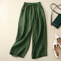 Flow Linen Cotton Cropped Wide-Leg Trousers