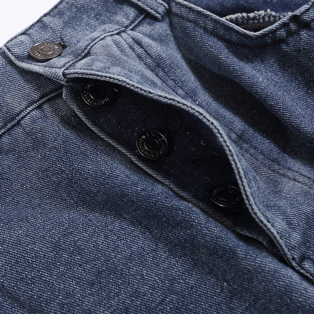 Indigo Men's Striped Straight Jeans