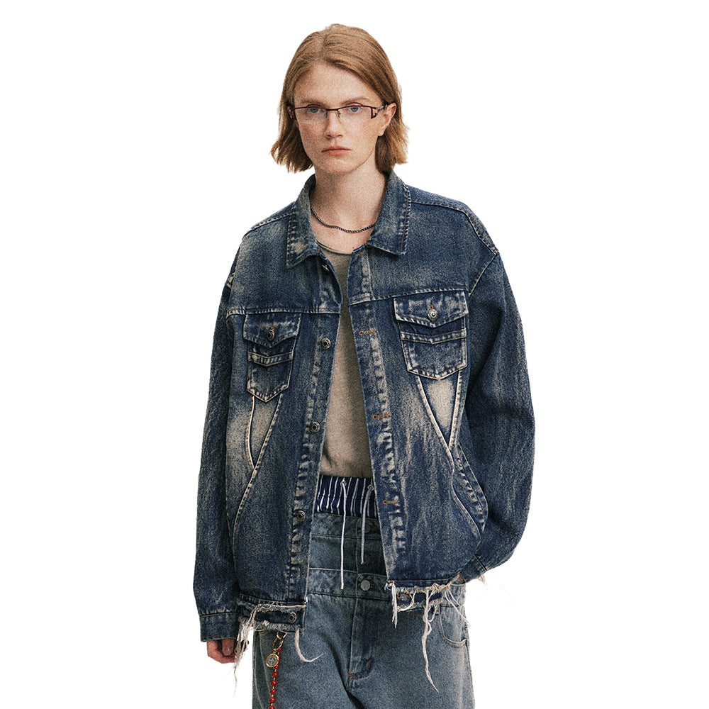Indigo Denim Washed Cargo Pants
