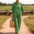 Flow Linen Wide-Leg Two-Piece Set