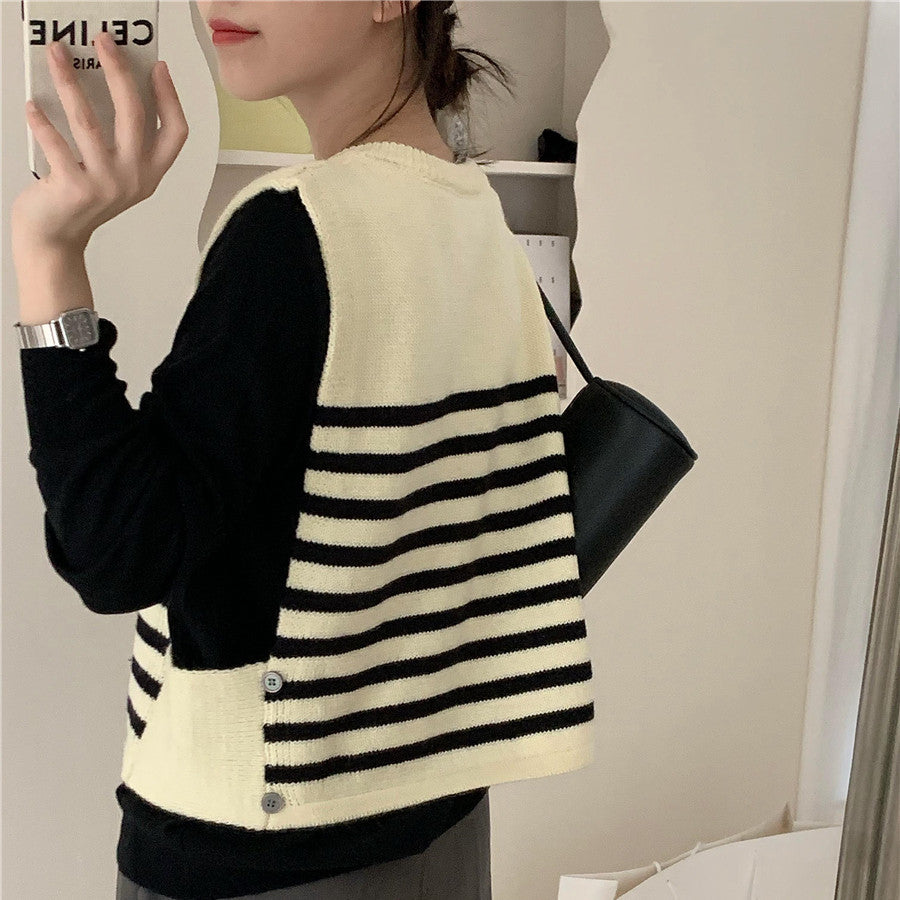 Hearth Knit Striped Vest