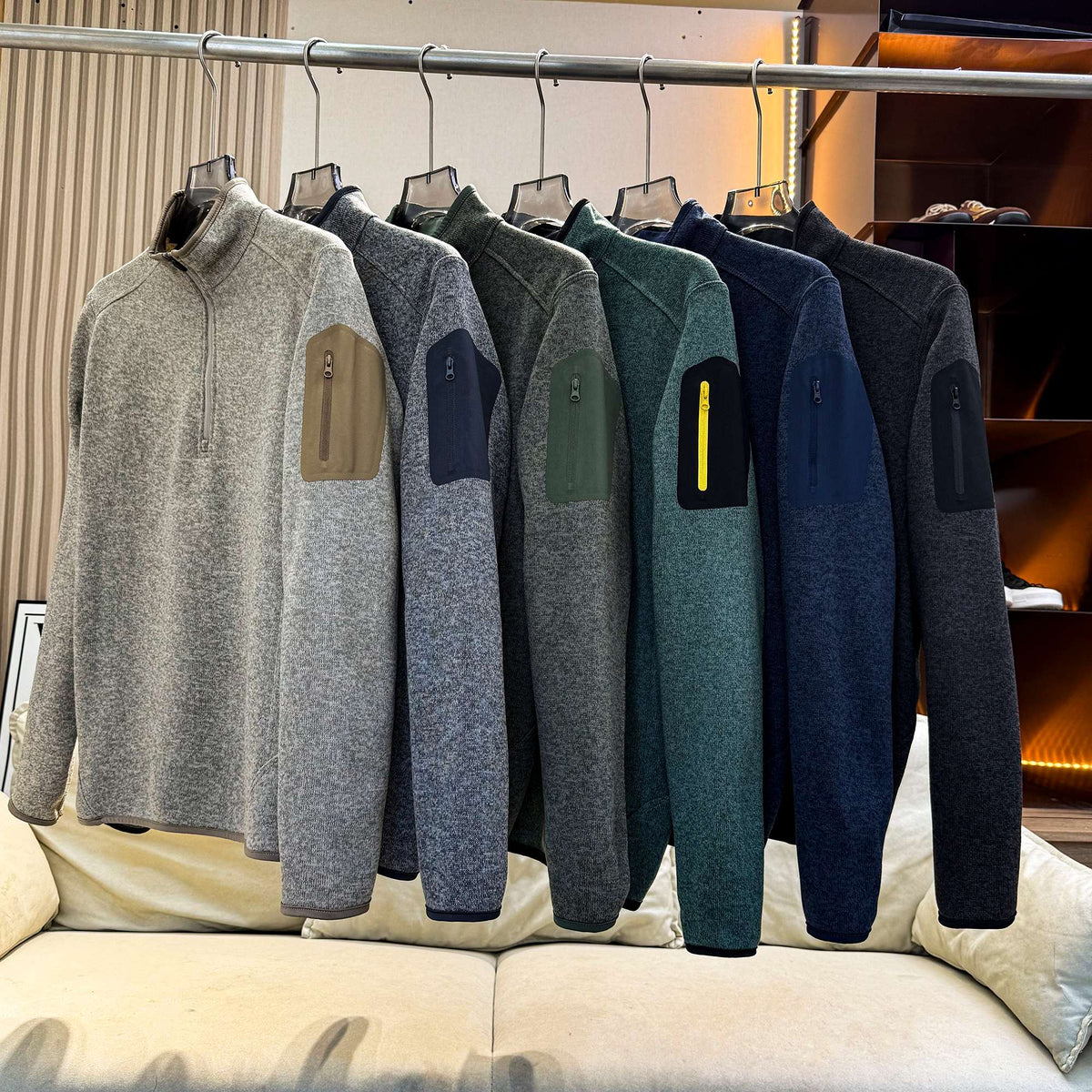 Atlas Men's Fleece-Lined Knit Stand-Collar Pullover