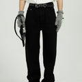 Indigo Relaxed Straight Zip Jeans