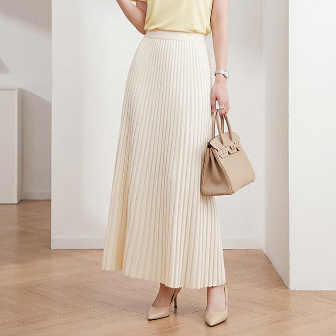 Sway Satin Pleated Midi Skirt