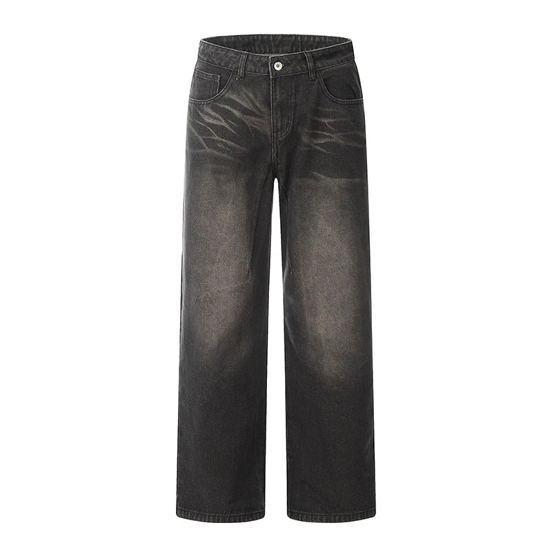 Indigo Men's Retro Gradient Straight Jeans