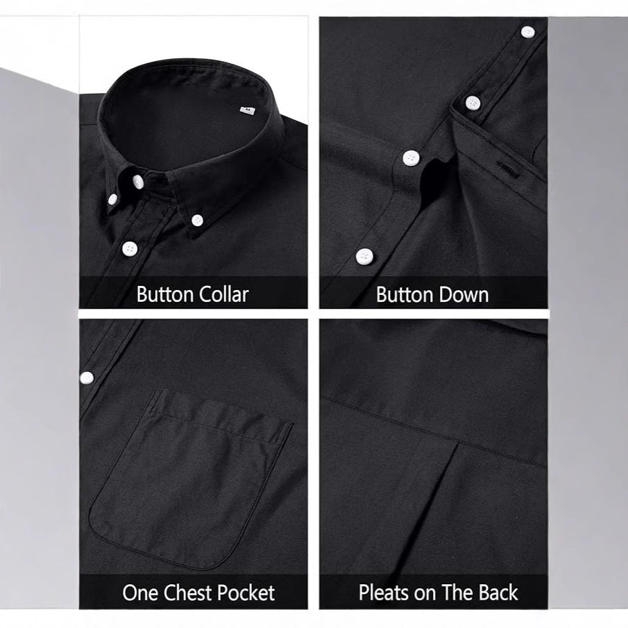 Metro Men's Long-Sleeve Button Solid Shirt